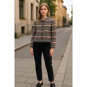 2/$30 Basler Mohair Polyester Collared Striped Jacket $775 Size M - See Msmts